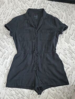 Abercrombie & Fitch Black Casual Short-Sleeve Romper